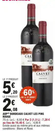 E.Leclerc Aop(4) bordeaux calvet les pins rouge aanbieding