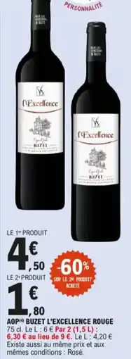 E.Leclerc AOP(4) Buzet l'excellence rouge aanbieding