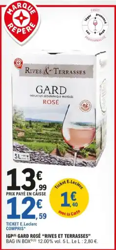 E.Leclerc Igp gard rosé rives et terrasses aanbieding