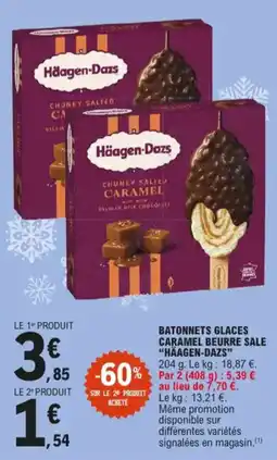 E.Leclerc Batonnets glaces caramel beurre sale haagen-dazs aanbieding