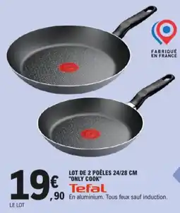 E.Leclerc lot de 2 poêles only cook aanbieding