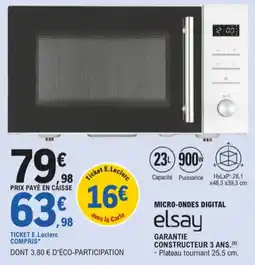 E.Leclerc Micro-ondes digital elsay aanbieding
