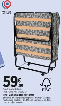 E.Leclerc lit pliant couchage aanbieding