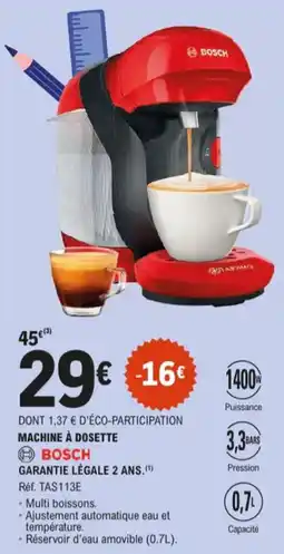 E.Leclerc Machine à dosette Bosch aanbieding