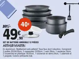 E.Leclerc Set de batterie amovible 12 pieces arthur martin aanbieding