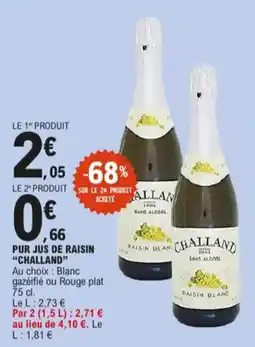 E.Leclerc pur jus de raisin challand aanbieding