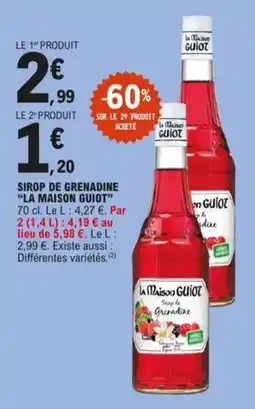 E.Leclerc Sirop de grenadine la maison guiot aanbieding