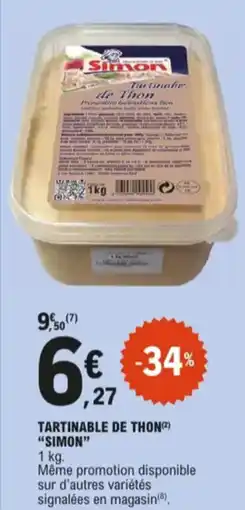 E.Leclerc Tartineable de thon simon aanbieding
