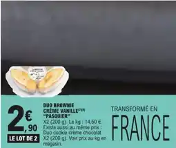E.Leclerc duo brownie crème vanille aanbieding