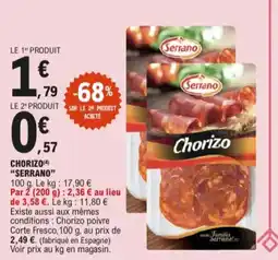 E.Leclerc Chorizo Serrano aanbieding