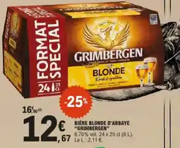 E.Leclerc bière blonde d'abbaye grimbergen aanbieding