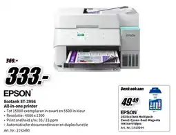 MediaMarkt Epson Ecotank ET-3956 All-in-one printer aanbieding
