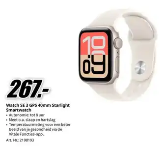 Watch SE 3 GPS 40mm Starlight Smartwatch