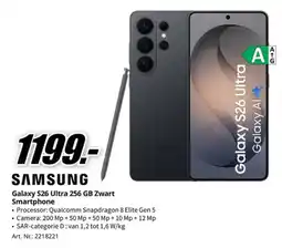MediaMarkt samsung galaxy s26 ultra 256 gb zwart smartphone aanbieding