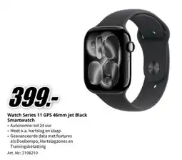 MediaMarkt Watch Series 11 GPS 46mm Jet Black Smartwatch aanbieding