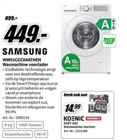 MediaMarkt Samsung wasmachine voorlader aanbieding