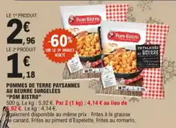 E.Leclerc Pommes de terre paysannes au beurre surgelées pom bistro aanbieding