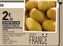 E.Leclerc Pomme de terre de consommation spécial frites aanbieding