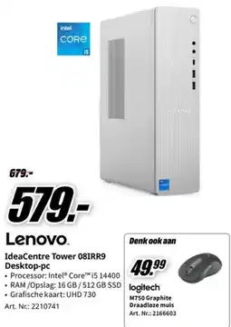 MediaMarkt Lenovo IdeaCentre Tower 08IRR9 Desktop-pc aanbieding