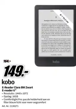 MediaMarkt kobo e-reader clara bw aanbieding