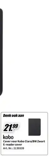 MediaMarkt kobo cover voor kobo clara/bw zwart aanbieding