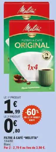 E.Leclerc Filtre à café "Melitta" aanbieding