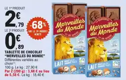 E.Leclerc Tablette de chocolat merveilles du monde aanbieding