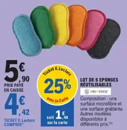 E.Leclerc lot de 6 epoignes reutilisables aanbieding