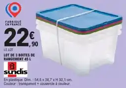 E.Leclerc Lot de 3 boites de rangement aanbieding