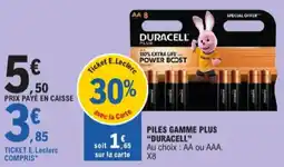 E.Leclerc Piles gamme plus duracell aanbieding
