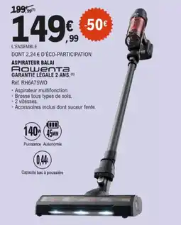 E.Leclerc Aspirateur balai Rowenta aanbieding