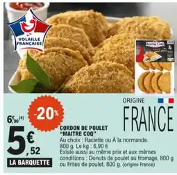 E.Leclerc Cordon de poulet maitre coq aanbieding
