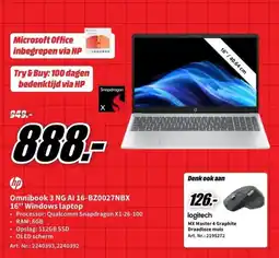 MediaMarkt Omnibook 3 NG AI 16-BZ0027NBX 16" Windows laptop aanbieding