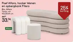Leen Bakker Poef Alfaro, hocker Wenen en opbergbank Fitero aanbieding