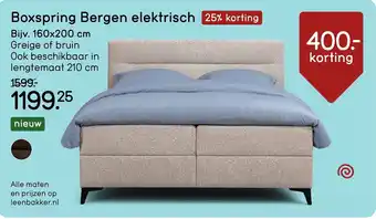 Leen Bakker Boxspring Bergen elektrisch aanbieding