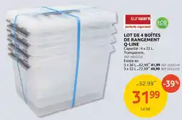 Brico Depot Lot de 4 boîtes de rangement q-line aanbieding