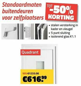 Buitendeur quadrant