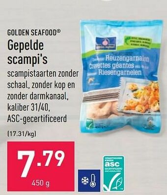 ALDI Gepelde scampi`s aanbieding