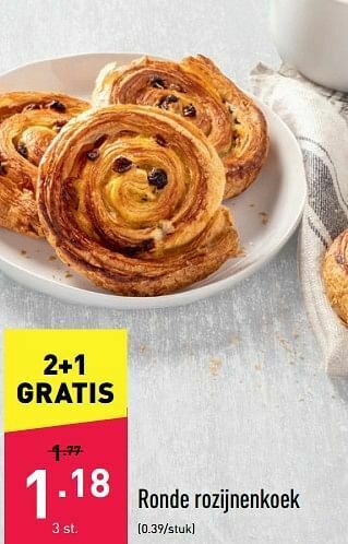 ALDI Ronde rozijnenkoek aanbieding