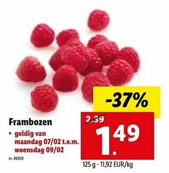 Lidl Frambozen aanbieding