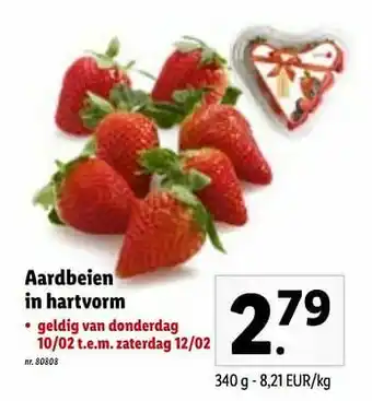 Lidl Aardbeien in hartvorm aanbieding