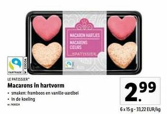 Lidl Macarons in hartvorm aanbieding