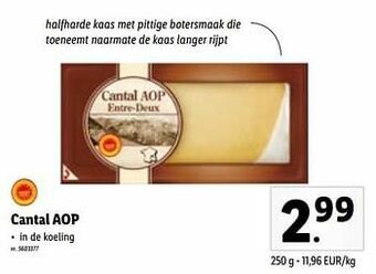 Lidl Cantal aop aanbieding