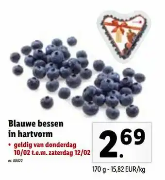 Blauwe bessen in hartvorm