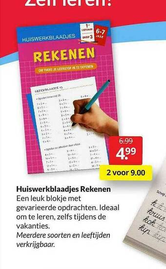 Boekenvoordeel Huiswerkblaadjes Rekenen aanbieding