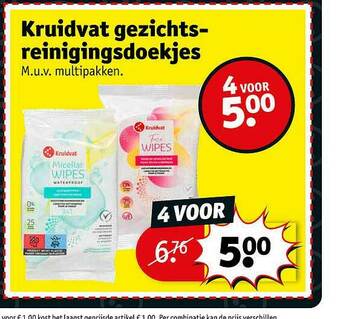 Kruidvat Kruidvat Gezichts Reinigingsdoekjes aanbieding