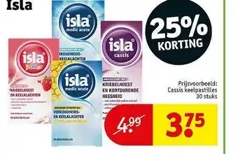 Kruidvat Isla Cassis Keelpastilles aanbieding