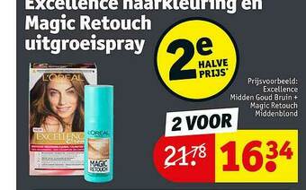 Kruidvat Excellence Haarkleuring En Magic Retouch Uitgroeispray aanbieding