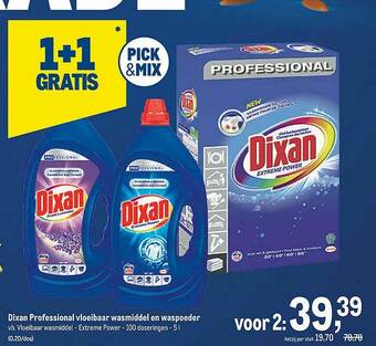 Makro Dixan Professional Vloeibaar Wasmiddel En Waspoeder aanbieding