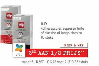 Spar Colruyt Illy Koffiecapsules Espresso Forte Of Classico Of Lungo Classico aanbieding